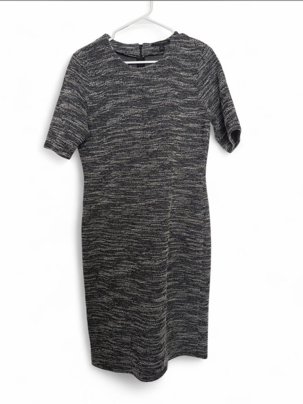 Banana Republic Navy & Cream Textured Midi Sheath Dress